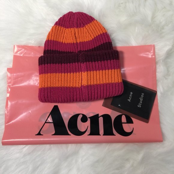 Acne Studios Pansy Beanie Multi Pink - Picture 2 of 3